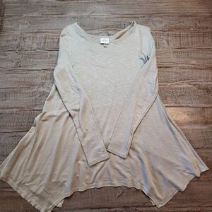 Knox Rose Womens XS Tan Tunic Shirt Long Sleeve Tan